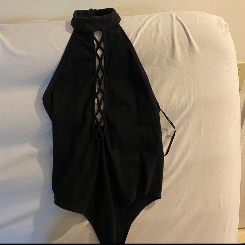 Halter body suit w/ open back